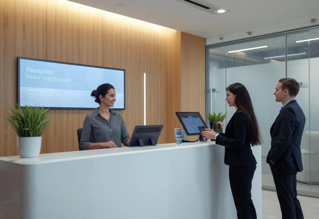 Team collaborating around a tablet